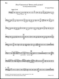 Five Variants on Dives and Lazarus Orchestra Scores/Parts sheet music cover